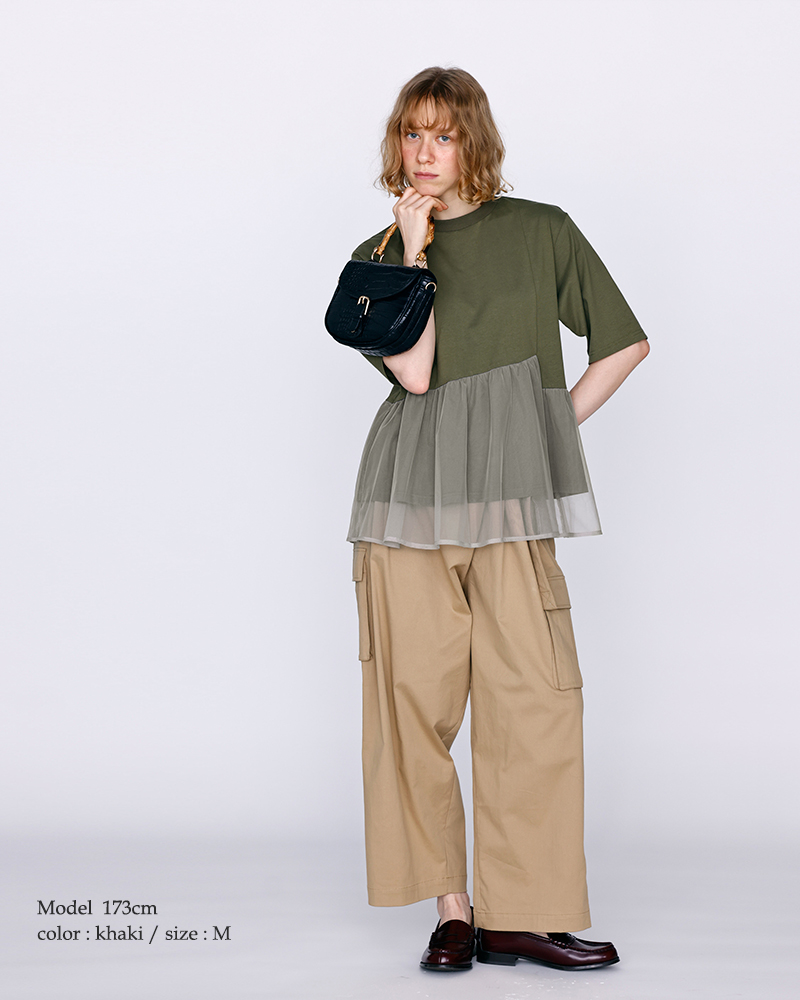 kelen(ケレン)アシンメトリー異素材コンビトップス“TETTO”lkl26hcs2023