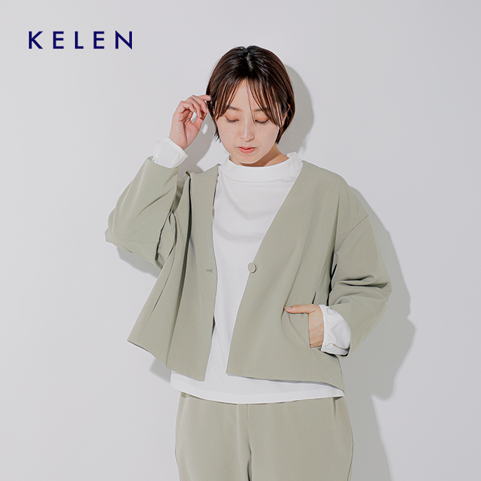kelen(ケレン)Vネックデザインジャケット“OLMU”lkl26hjk2080