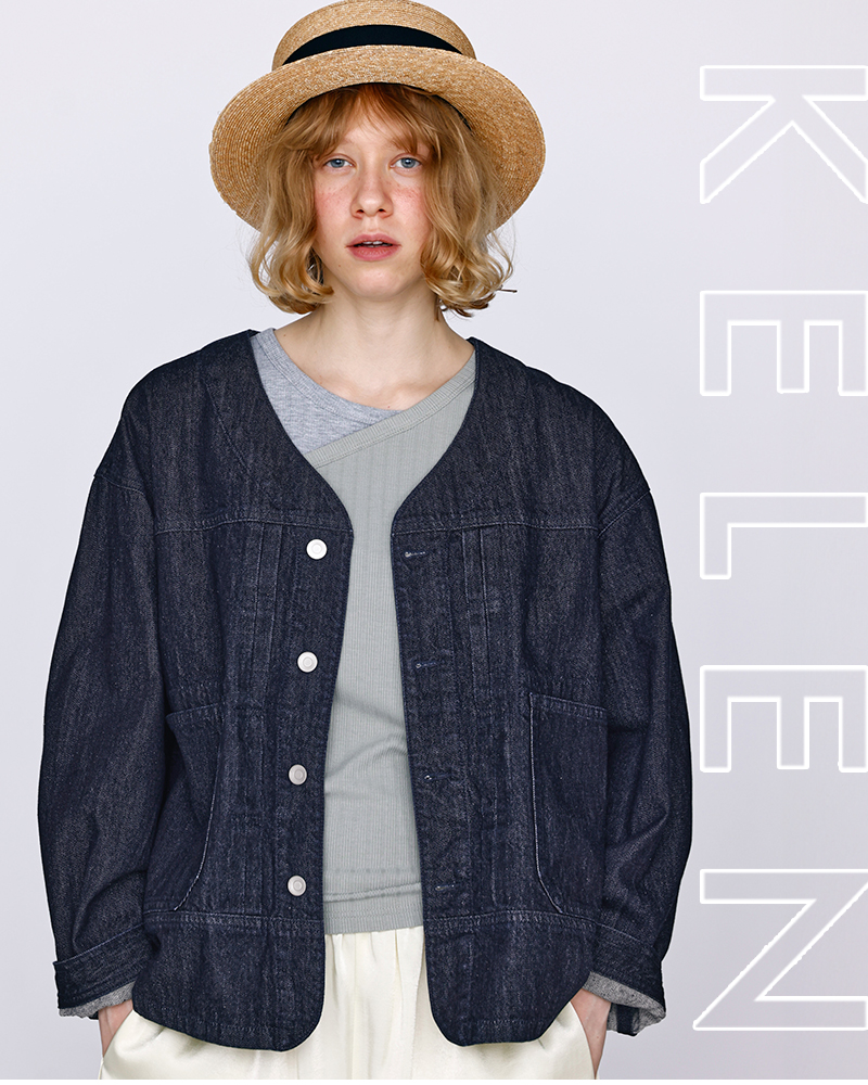 kelen(ケレン)Vネックデザインデニムジャケット“JEY”lkl26hjk2086