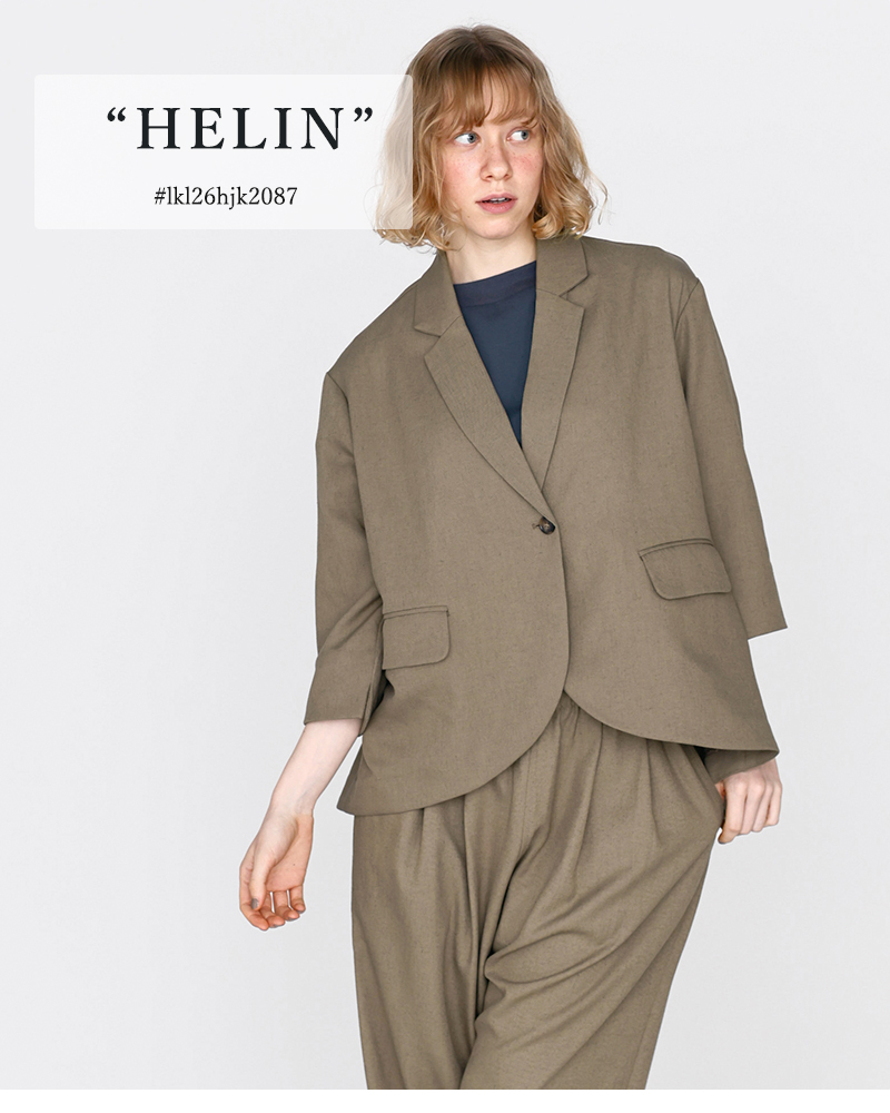 クーポン対象】kelen ケレン リネン混ストレッチ テーラード バック