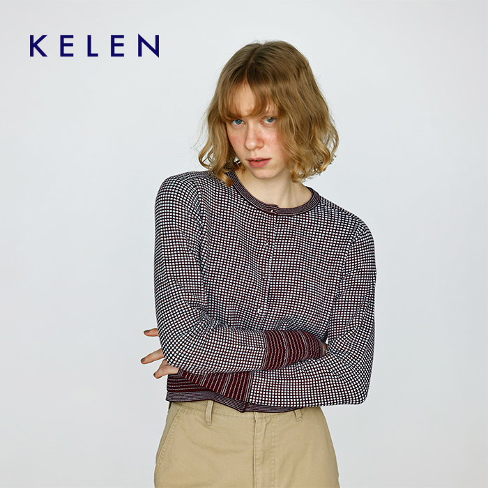 kelen(ケレン)バイカラー ショートカーディガン “HYURI” lkl26hkn2008