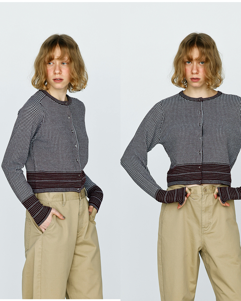 kelen(ケレン)バイカラー ショートカーディガン “HYURI” lkl26hkn2008