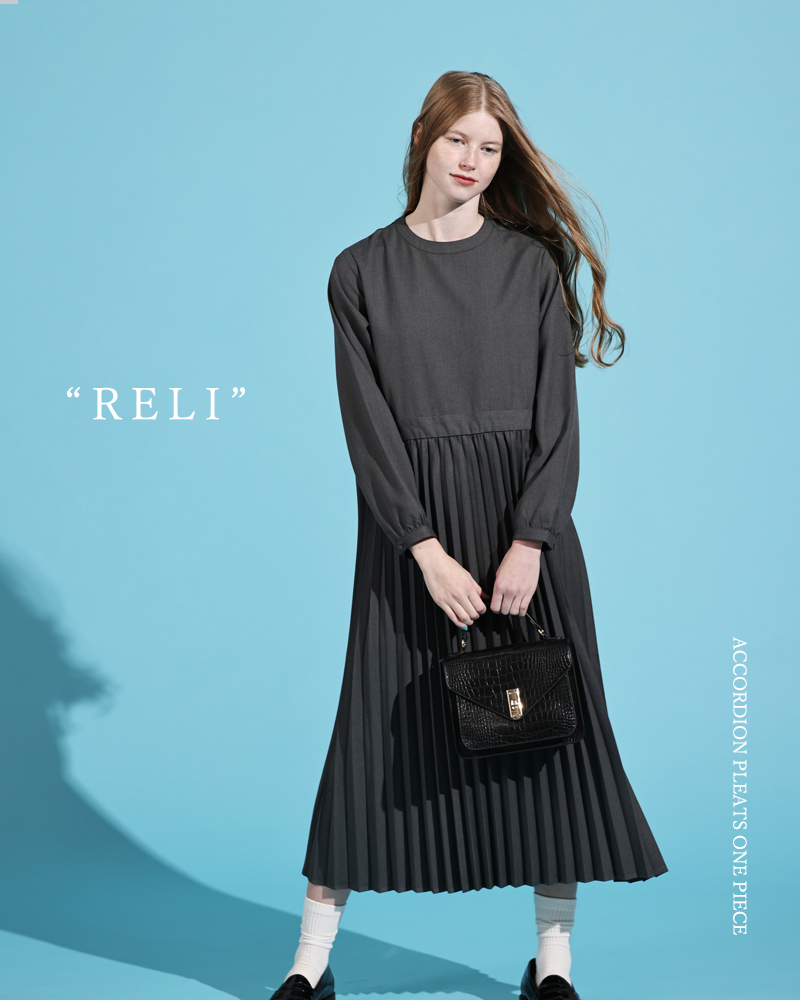 kelen(ケレン)アコーディオンプリーツワンピース“RELI”lkl26hop2125