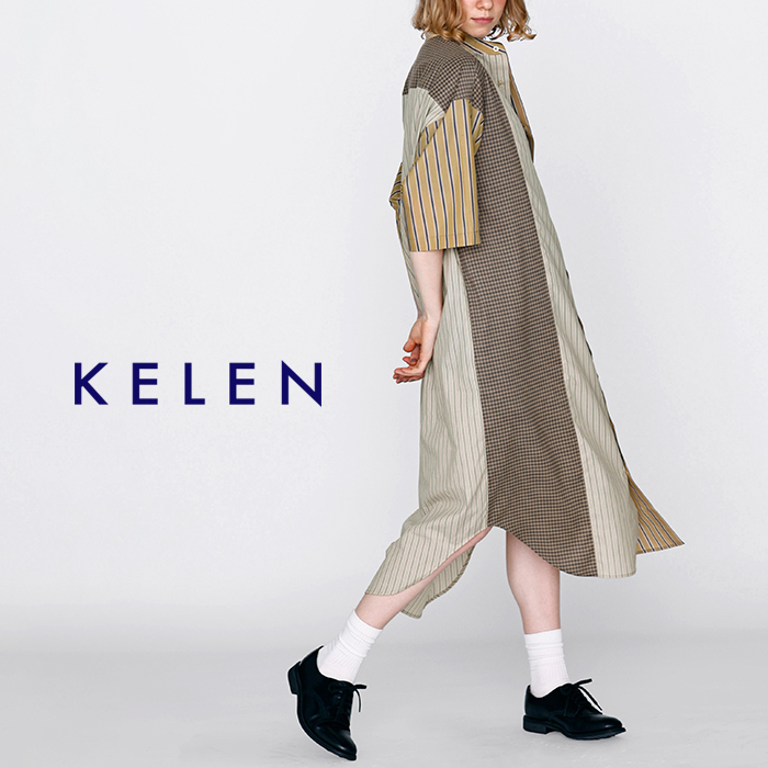kelen(ケレン)パネルデザイン切替シャツワンピース“SERI”lkl26hop2130