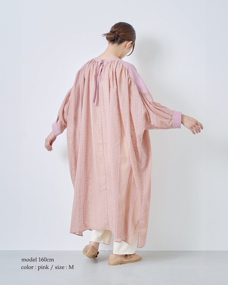 kelen(ケレン)前後2way刺繍シアードルマンスリーブワンピース“TOKA”lkl26hop2135