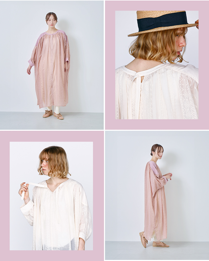 kelen(ケレン)前後2way刺繍シアードルマンスリーブワンピース“TOKA”lkl26hop2135