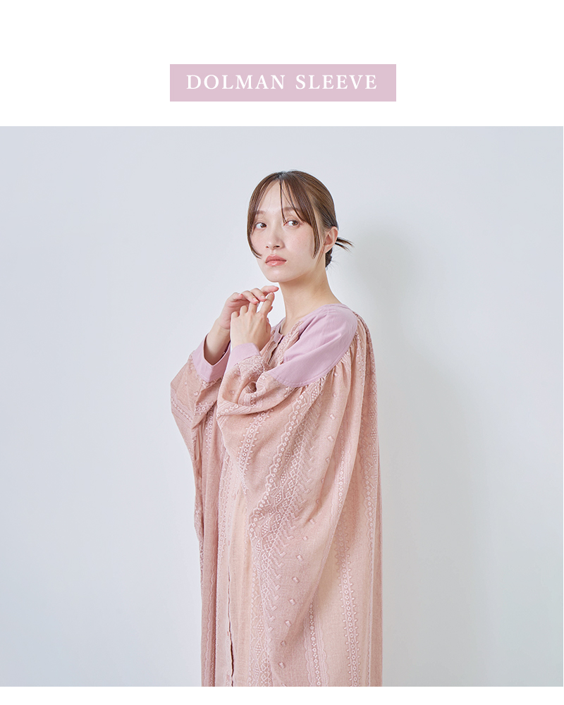 kelen(ケレン)前後2way刺繍シアードルマンスリーブワンピース“TOKA”lkl26hop2135