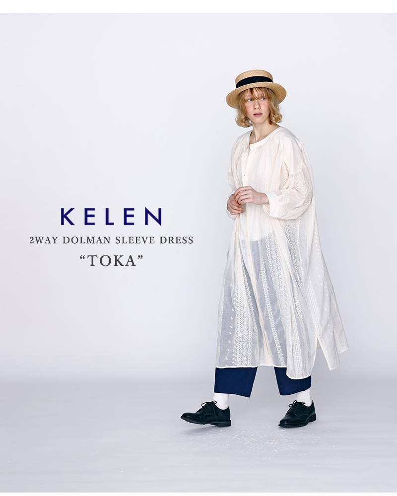 kelen(ケレン)前後2way刺繍シアードルマンスリーブワンピース“TOKA”lkl26hop2135