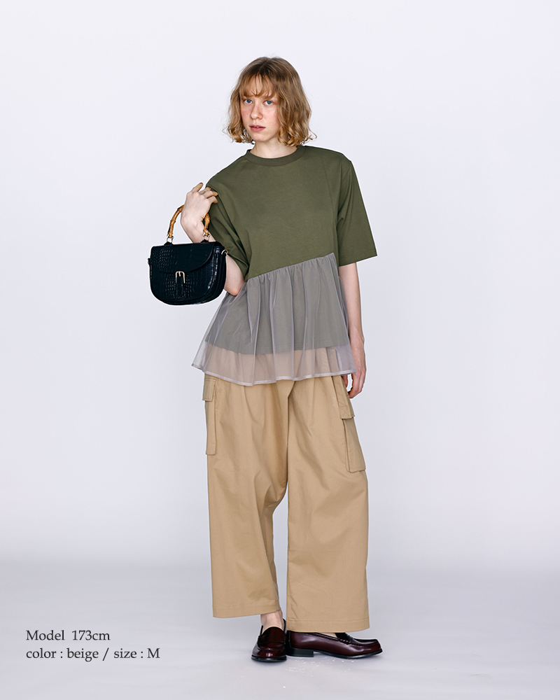 kelen(ケレン)コットンストレッチラップデザインカーゴパンツ“LUPS”lkl26hpt2128