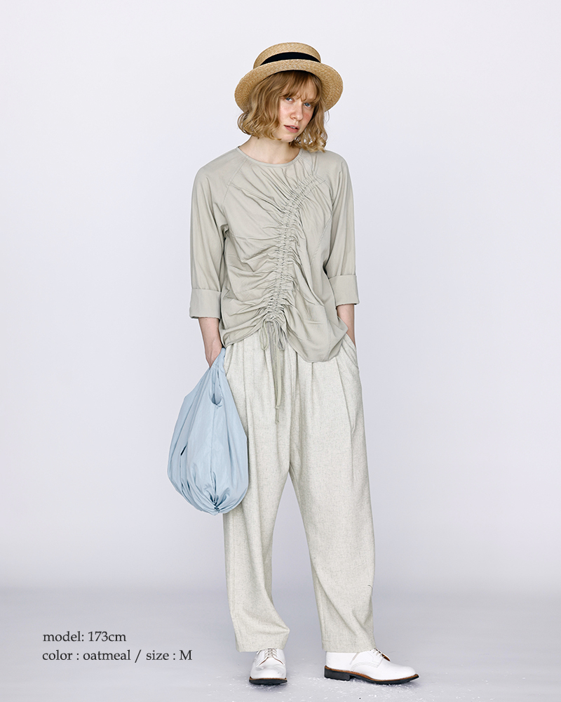 kelen(ケレン)リネン混ストレッチタックデザインイージーパンツ“NEMO”lkl26hpt2129