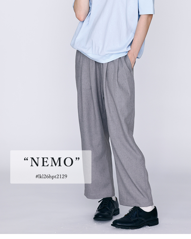 クーポン対象】kelen ケレン リネン混ストレッチ タックデザイン