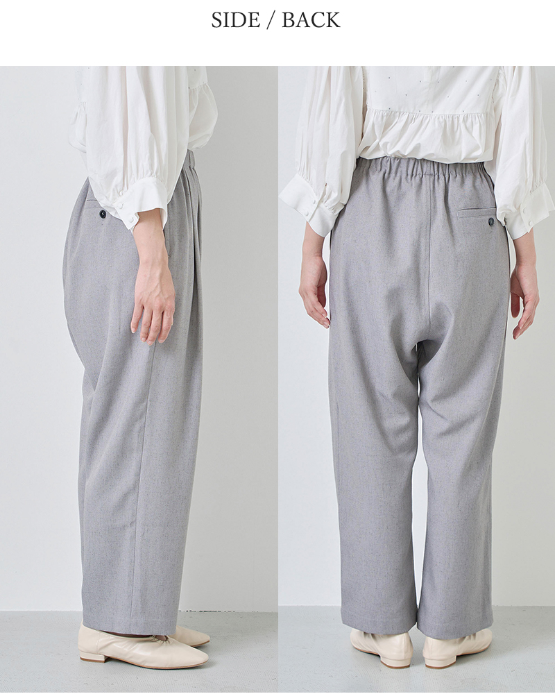 クーポン対象】kelen ケレン リネン混ストレッチ タックデザイン