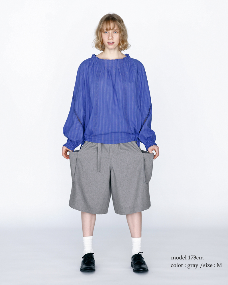 kelenリネン混ストレッチ ベルト付きデザイン ハーフパンツ “ASHAF” lkl26hpt2133