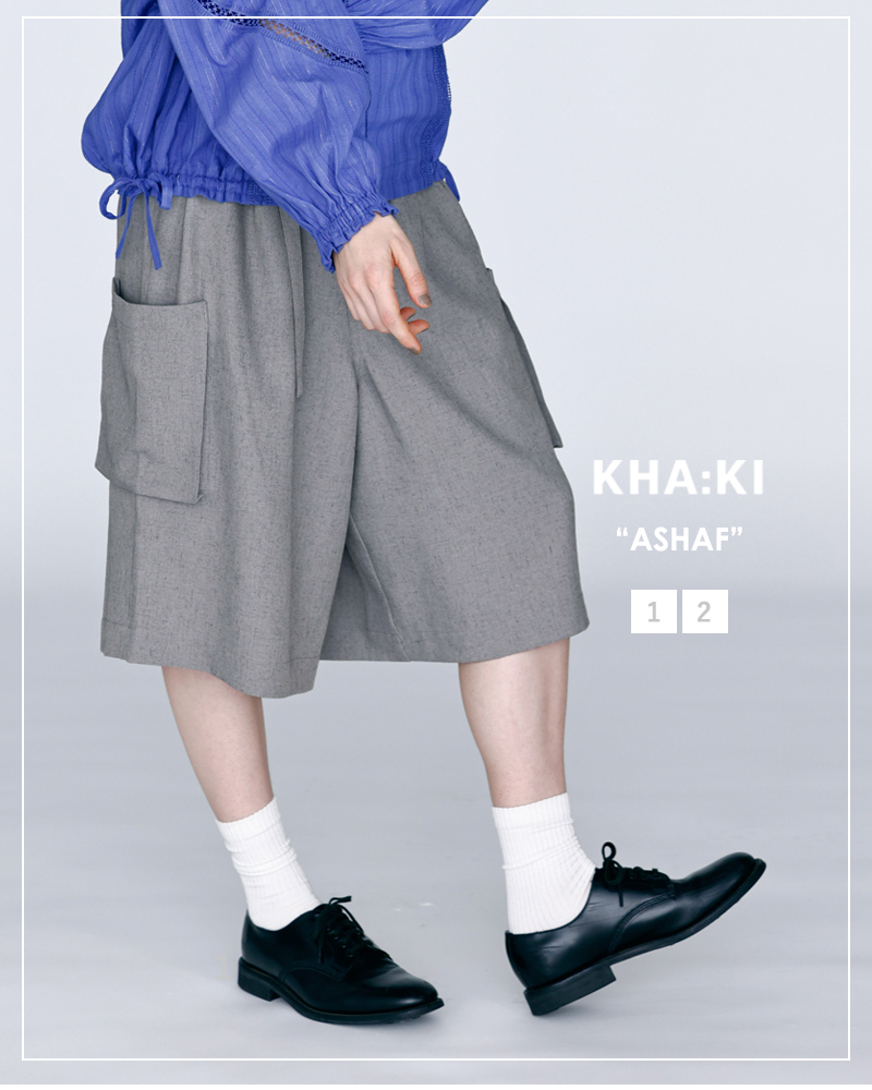 kelenリネン混ストレッチ ベルト付きデザイン ハーフパンツ “ASHAF” lkl26hpt2133