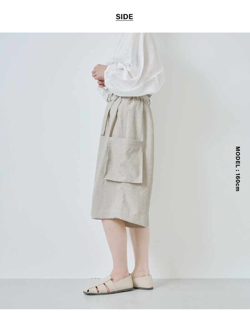 kelenリネン混ストレッチ ベルト付きデザイン ハーフパンツ “ASHAF” lkl26hpt2133