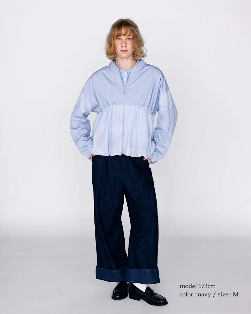 kelen(ケレン)ヘムダメージドットデザイン切り替えデニムパンツ“UFFON”lkl26hpt2134