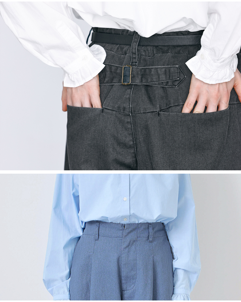 kelenコットン 後ろバックル付き カーブライン パンツ “ODDI” lkl26hpt2139