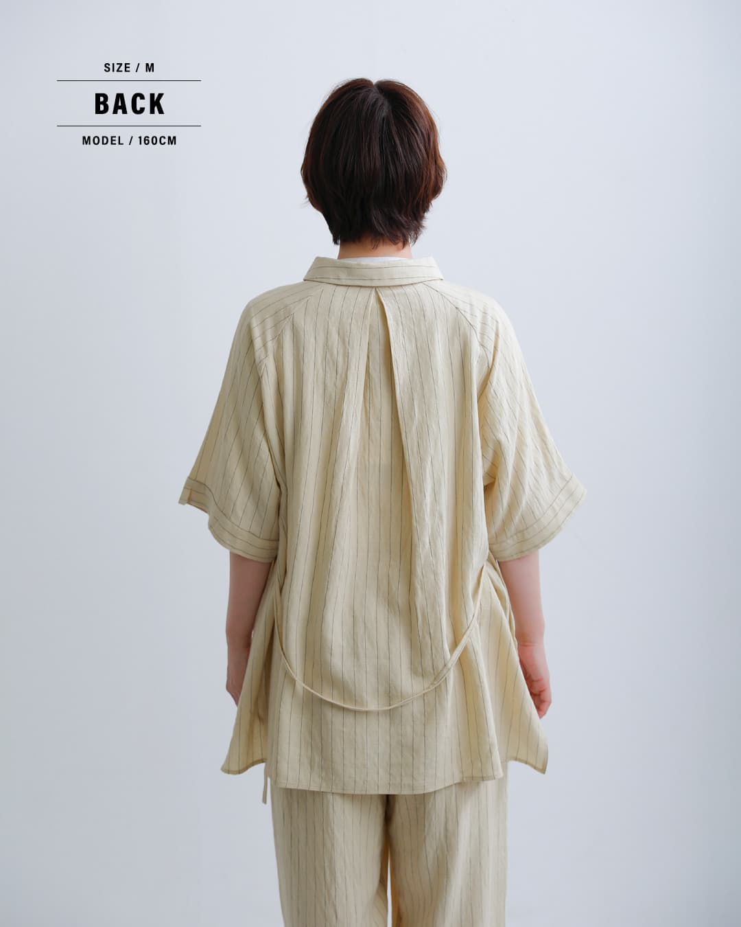 kelenリネン混 ピンストライプ ラグランスリーブ シャツ GAZY lkl26sbl2304