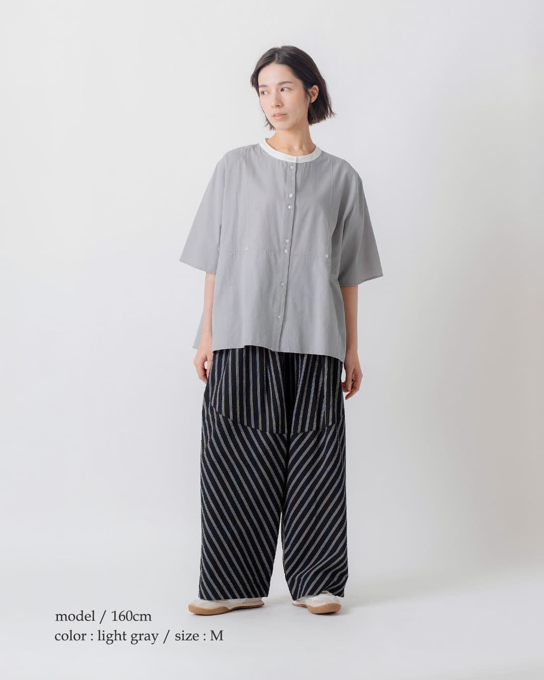 kelenクレリック バンドカラー 2way コットン ブラウス NORHA lkl26sbl2305