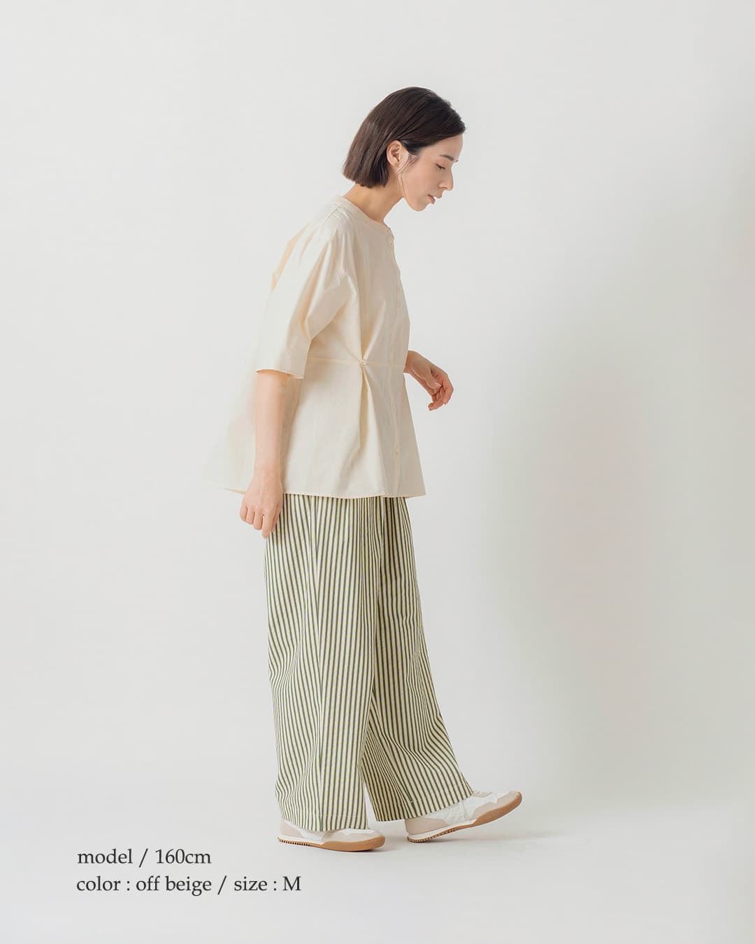 kelenクレリック バンドカラー 2way コットン ブラウス NORHA lkl26sbl2305