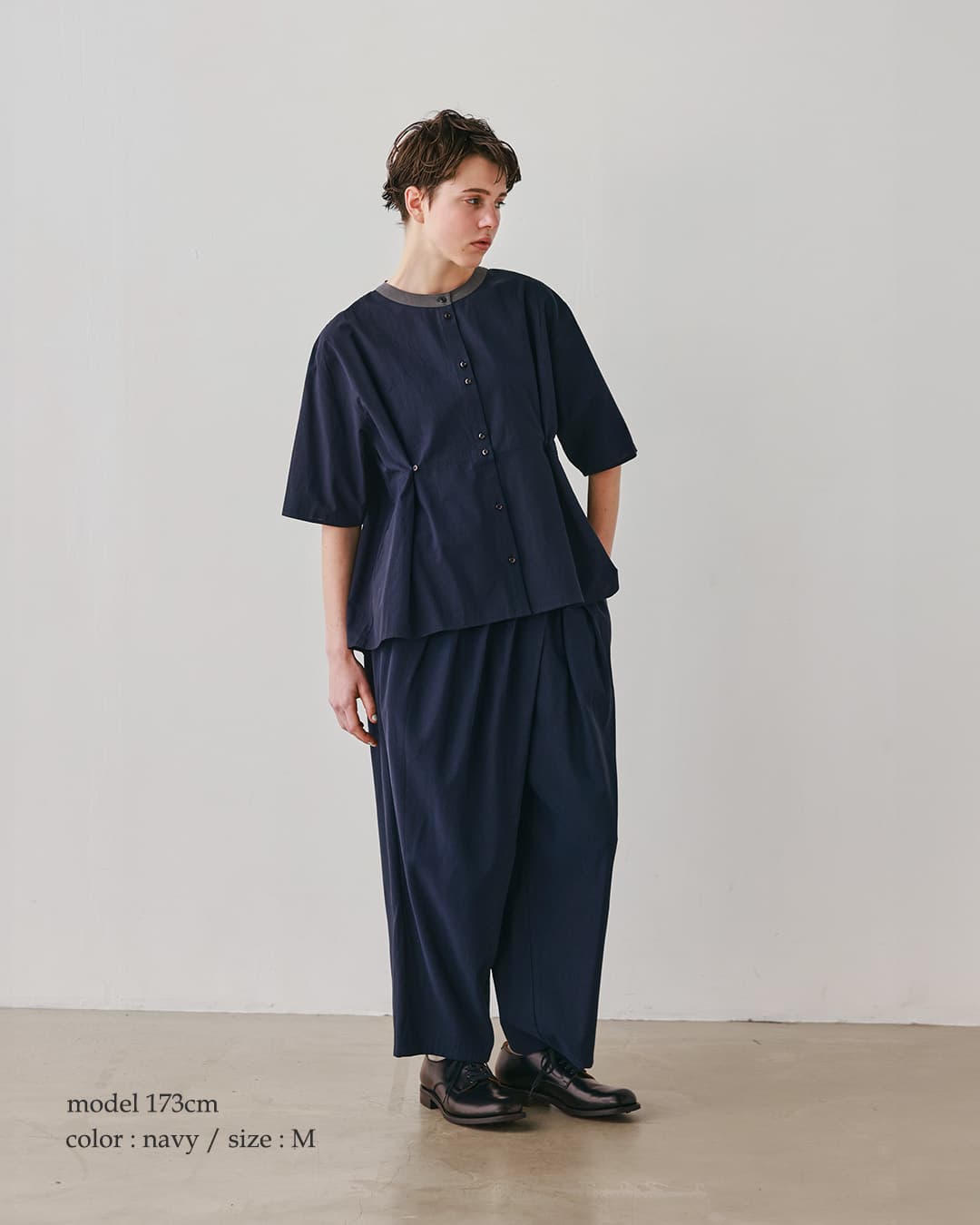 kelenクレリック バンドカラー 2way コットン ブラウス NORHA lkl26sbl2305