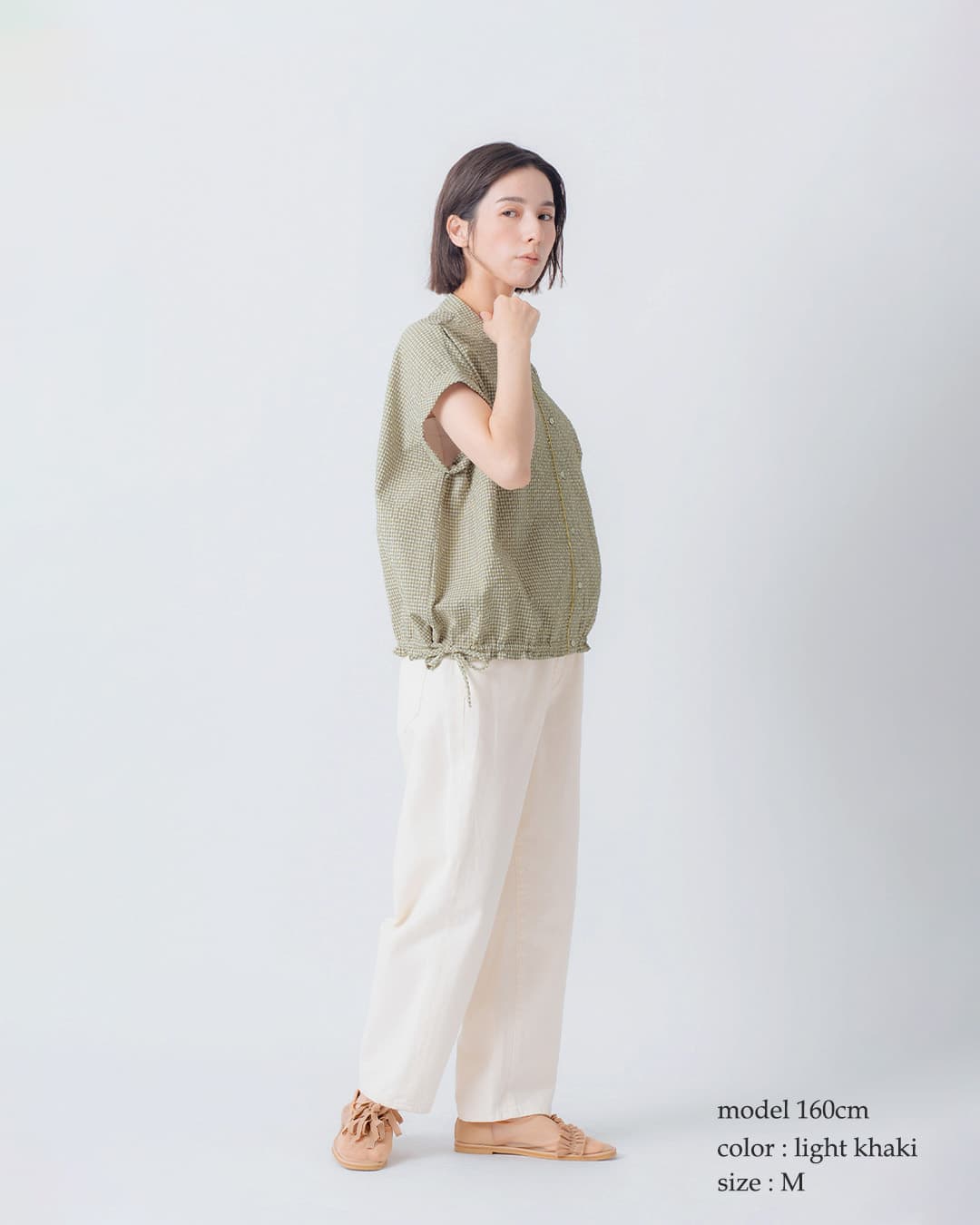 kelenシアーサッカー チェック ブラウス EATY lkl26sbl2308