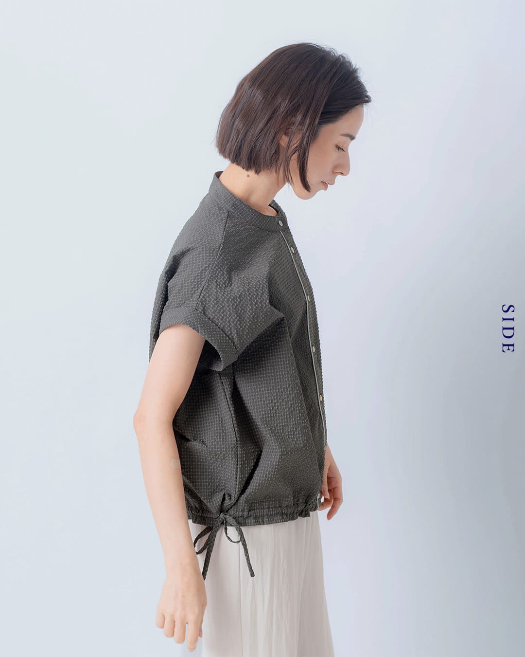 kelenシアーサッカー チェック ブラウス EATY lkl26sbl2308