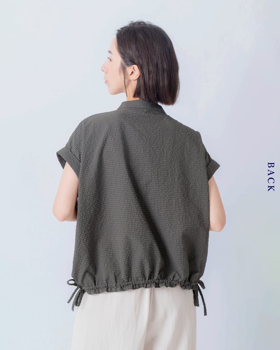 kelenシアーサッカー チェック ブラウス EATY lkl26sbl2308