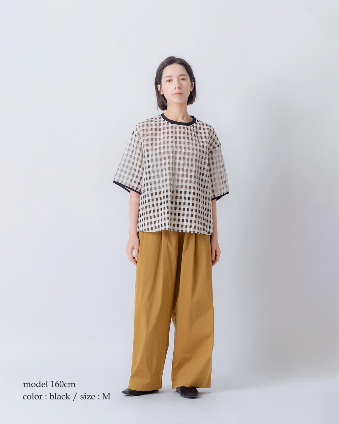 kelenシアー チェック クルーネック トップス MEHINA lkl26sbl2314