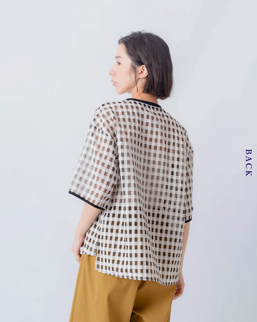 kelenシアー チェック クルーネック トップス MEHINA lkl26sbl2314