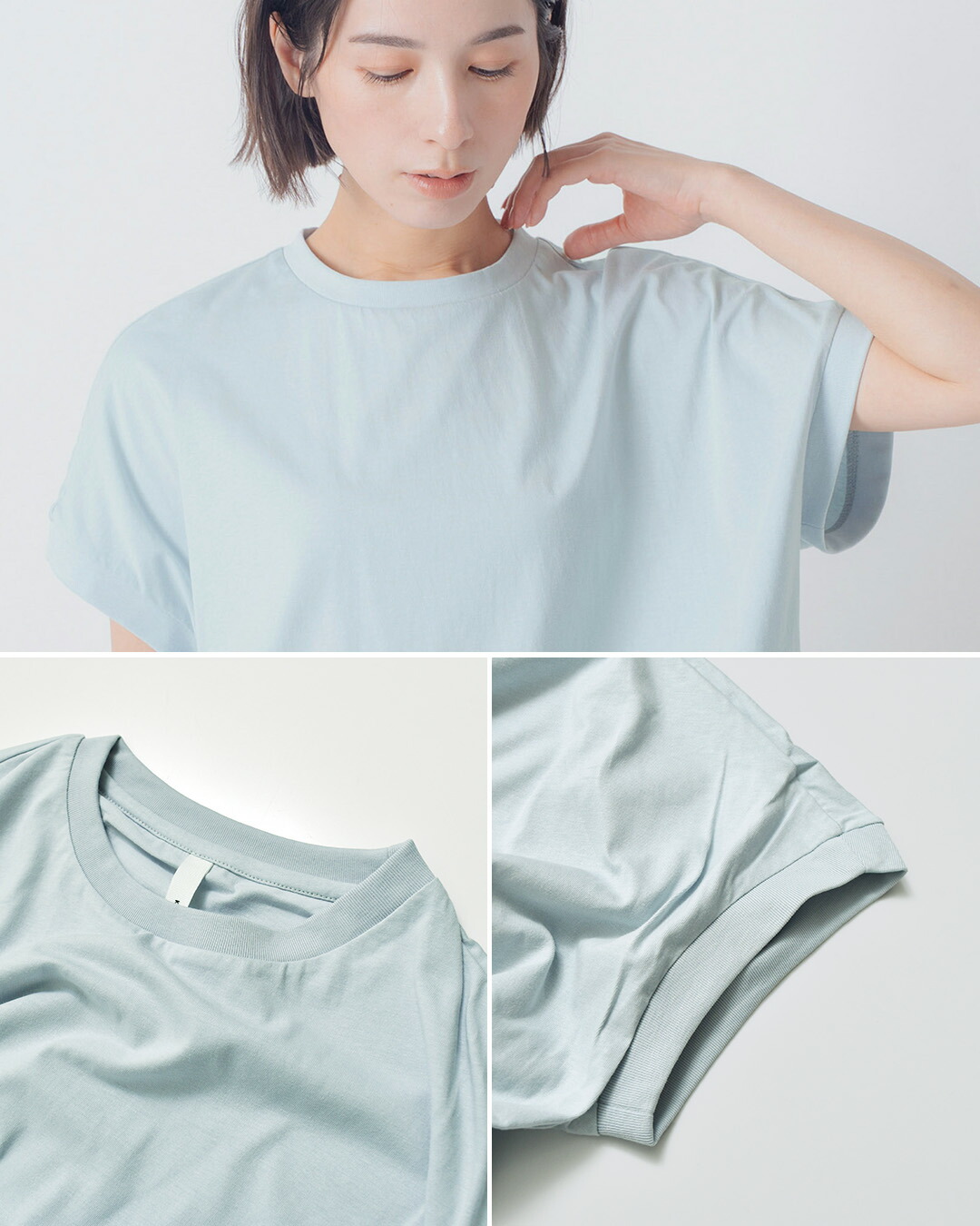 kelenシルケット加工 コットンジャージー ヤッコスリーブ Tシャツ LEMN lkl26scs2031