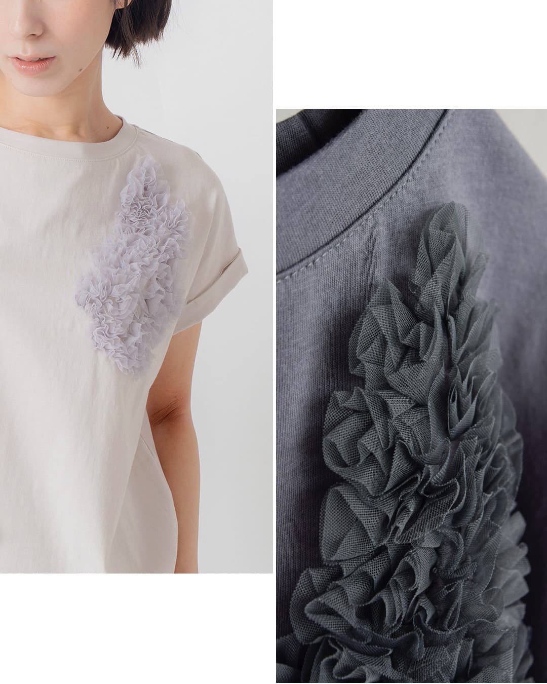 kelenチュール刺繍デザイン コットン ジャージー プルオーバー NATTI lkl26scs2033
