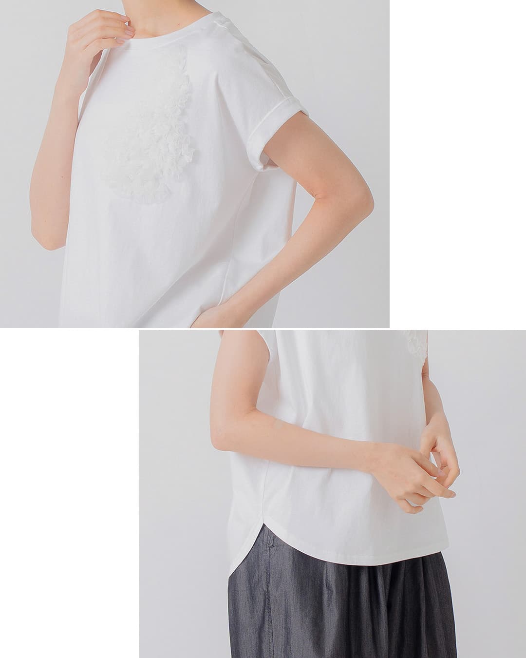 kelenチュール刺繍デザイン コットン ジャージー プルオーバー NATTI lkl26scs2033