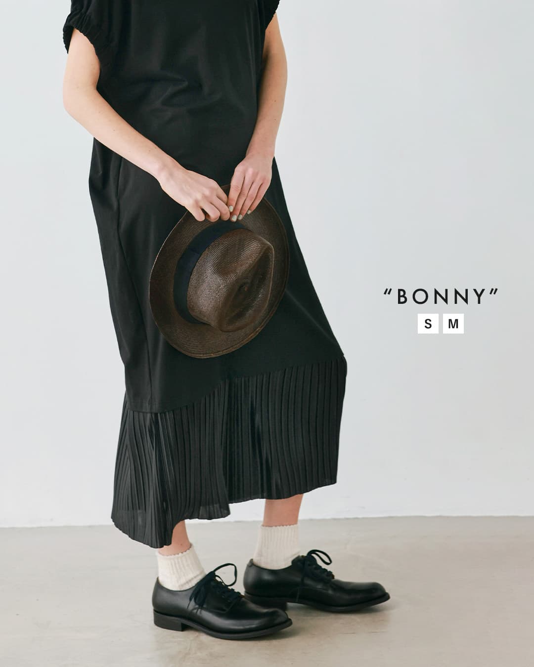 kelen裾プリーツ ドッキング コクーンシルエット ワンピース BONNY lkl26sop2136