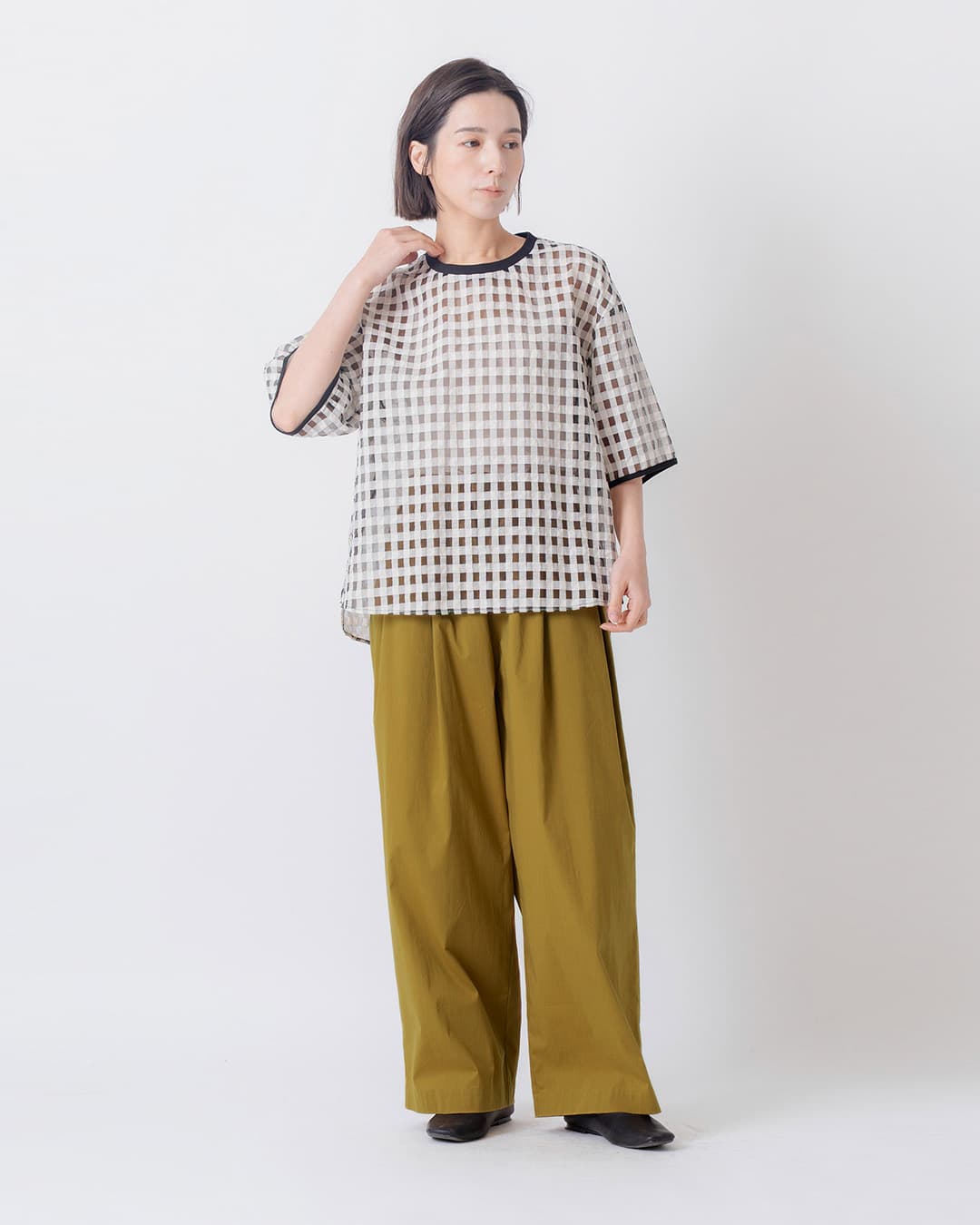 kelen2タック ワイド ストレート シルエット パンツ GRAY lkl26spt2153