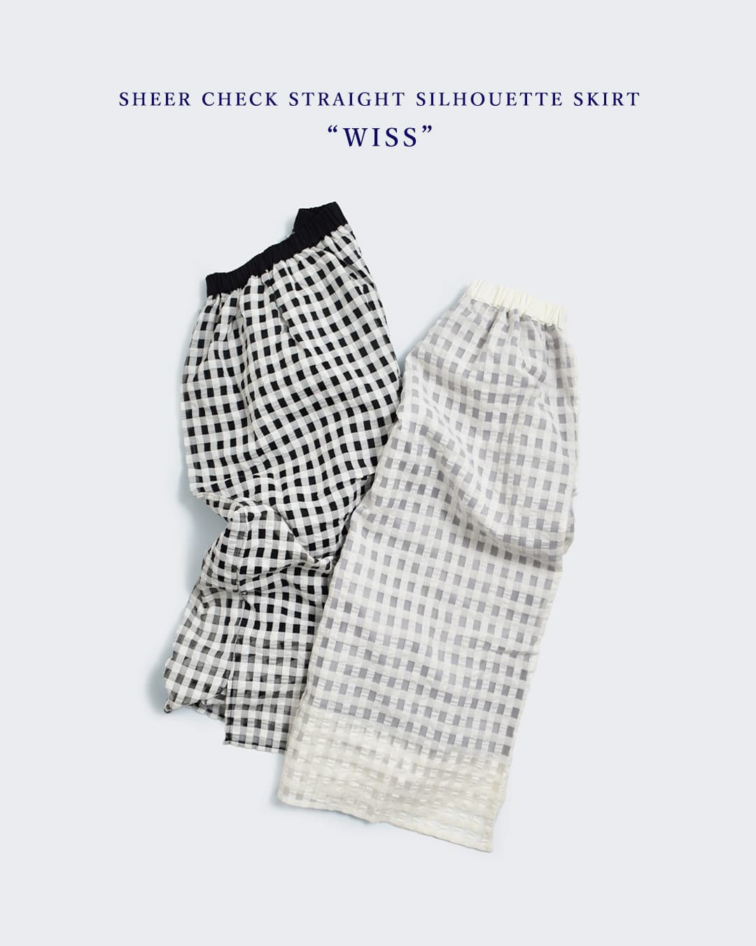 kelenシアー チェック ストレート シルエット スカート WISS lkl26ssk2053