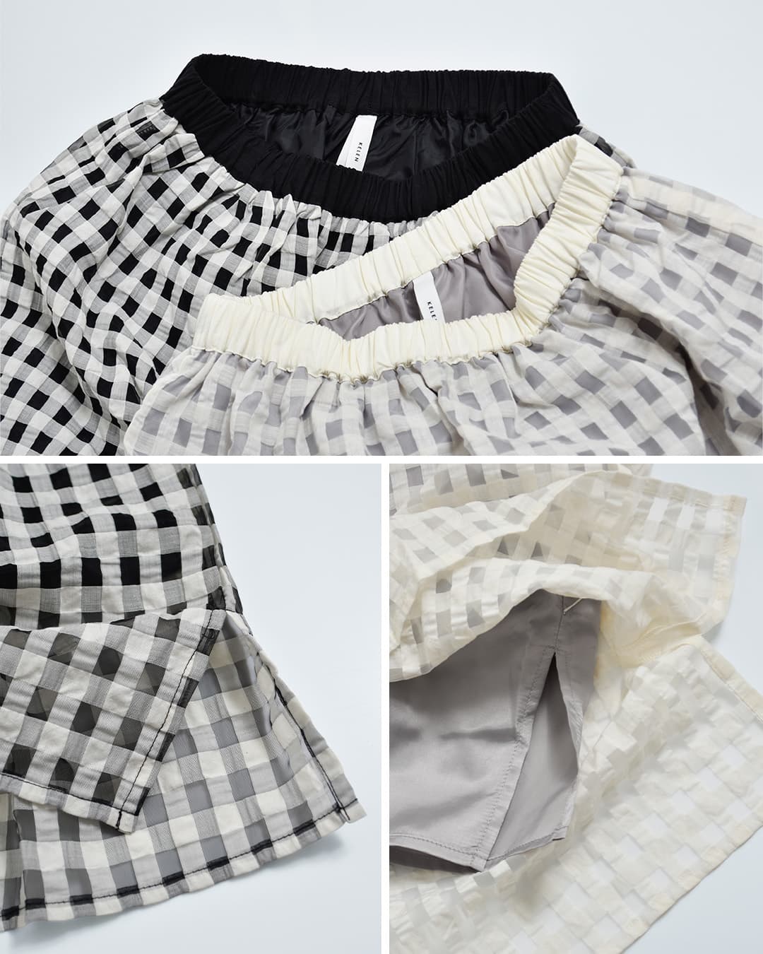 kelenシアー チェック ストレート シルエット スカート WISS lkl26ssk2053