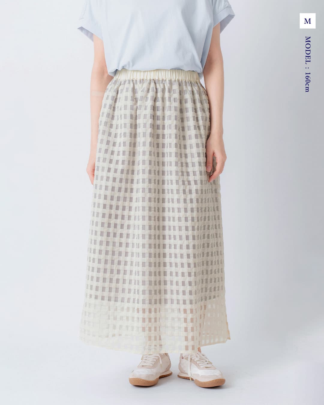 kelenシアー チェック ストレート シルエット スカート WISS lkl26ssk2053