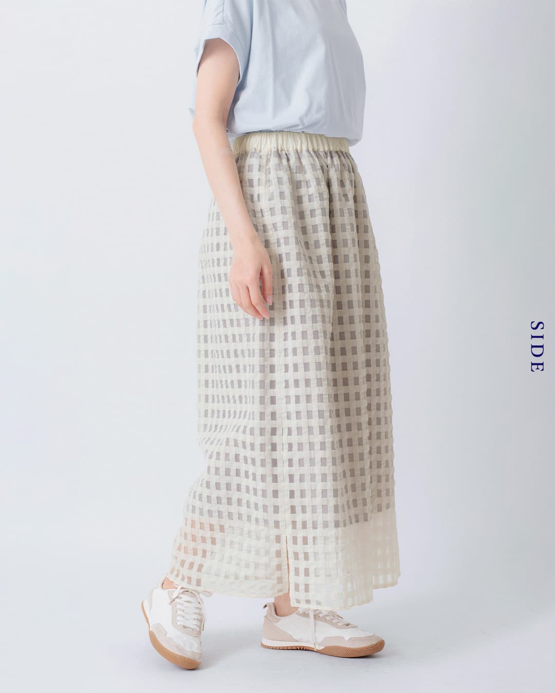 kelenシアー チェック ストレート シルエット スカート WISS lkl26ssk2053