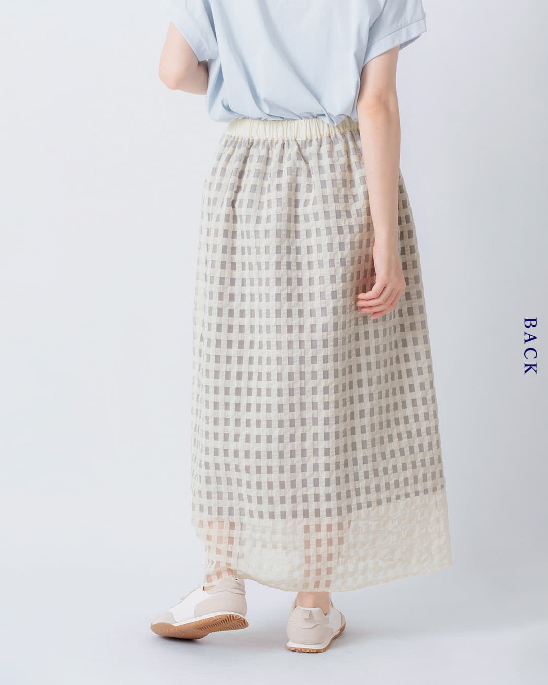 kelenシアー チェック ストレート シルエット スカート WISS lkl26ssk2053