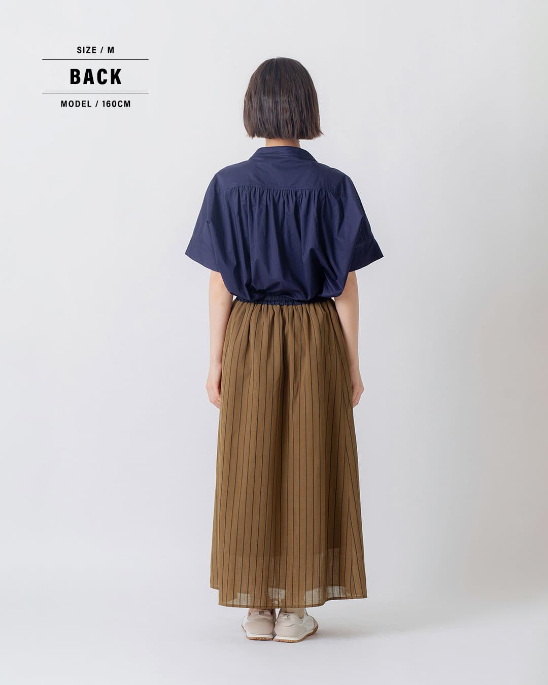 kelenシアー ストライプ Aライン イージー スカート GRAM lkl26ssk2054