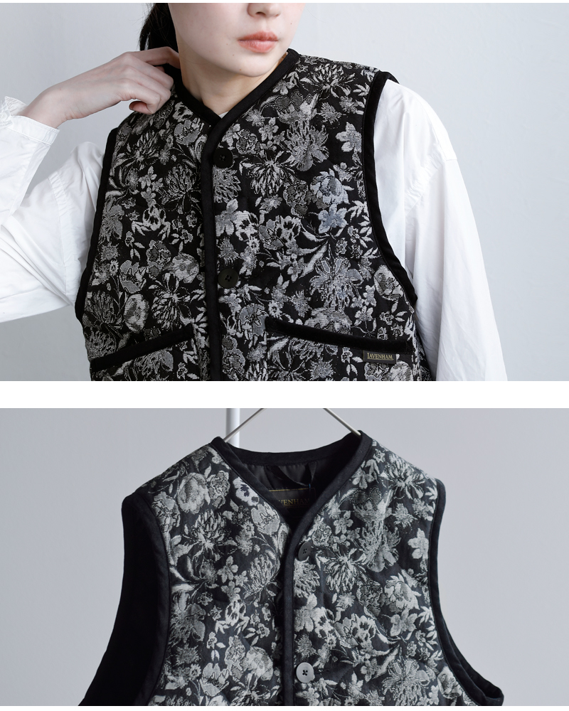 LAVENHAM(ラベンハム)ジャカード ク
ロップド ソーンハム ジャケット BLACK EDITION JACQUARD CROPPED THORNHAM WOMENS lv13144