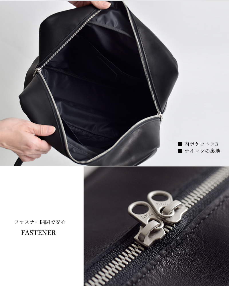 mormyrusプレスドルースターレザースクエアハンドバッグm-068