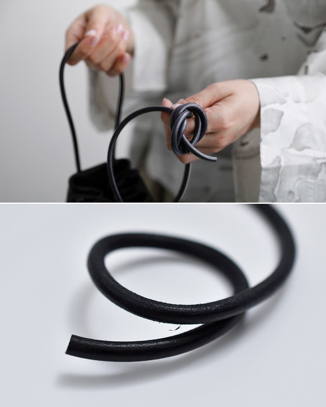 mormyrusレザー 巾着 ハンドバッグ m077