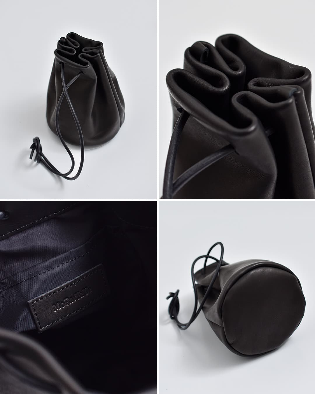 mormyrusレザー 巾着 ハンドバッグ m077