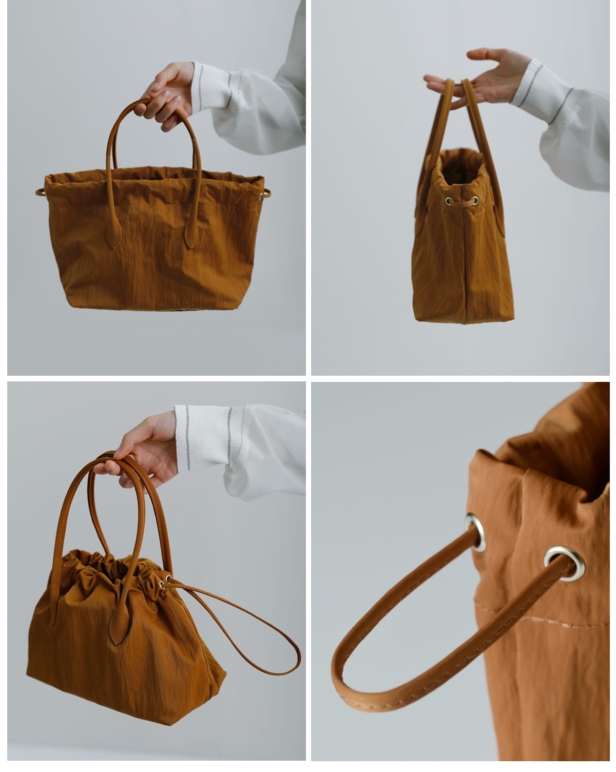 MARY AL TERNAリサイクルナイロン 巾着 2way ハンドバッグ “WRING” ma6123bg-38