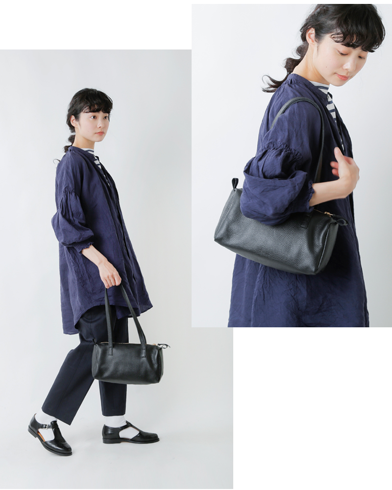 MARINE DAY マリンデイ シュリンク カウレザー ボストンバッグ “MARIA