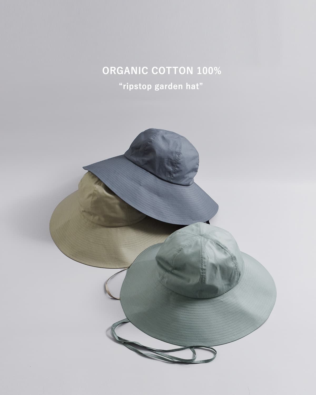 mature ha.オーガニックコットン リップストップ ガーデン ハット “ripstop garden hat” mas26-13