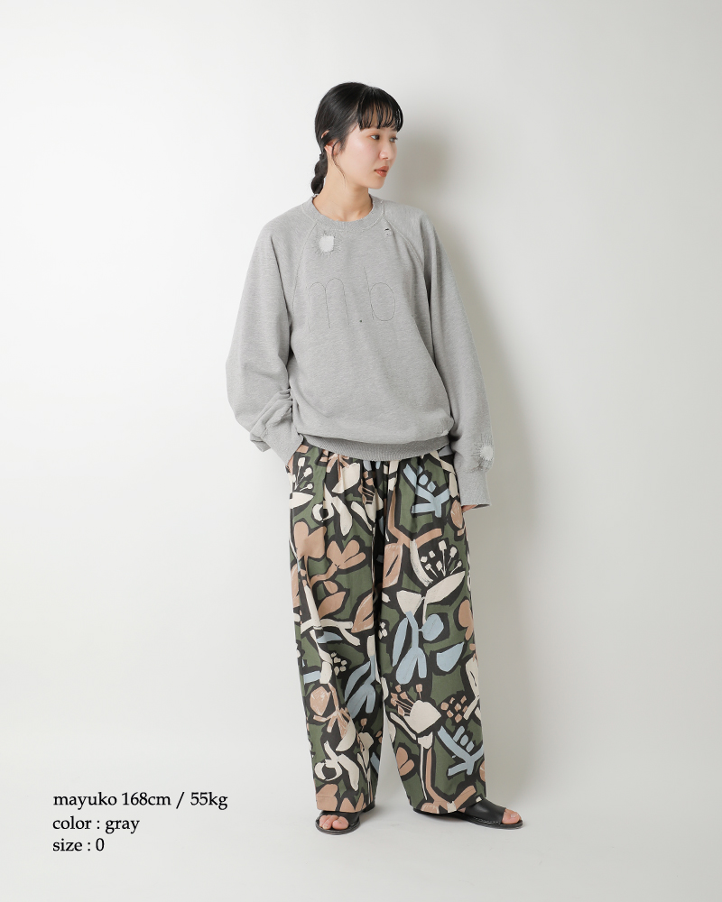 my beautiful landlet(マイ ビューティフル ランドレット)ロゴ刺繍ラグランプルオーバーmbl-wd-tp