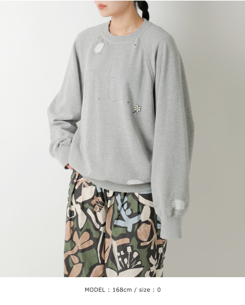 my beautiful landlet(マイ ビューティフル ランドレット)ロゴ刺繍ラグランプルオーバーmbl-wd-tp